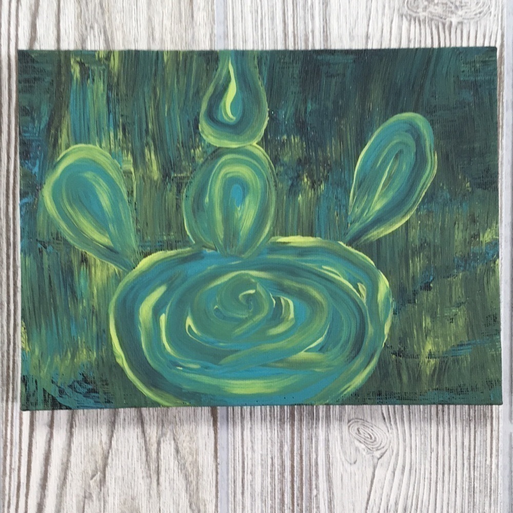 Original Abstract Mouse Painting Acrylic Pop Art Panel 8x6